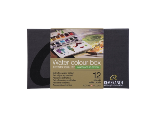 Rembrandt Watercolour metal tin set Landscape Colour Selection | 12 pans + 1 brush