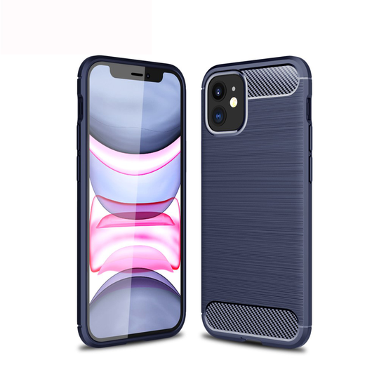 Carbon Fiber Brushed Skal för iPhone 12 Mini - Blå