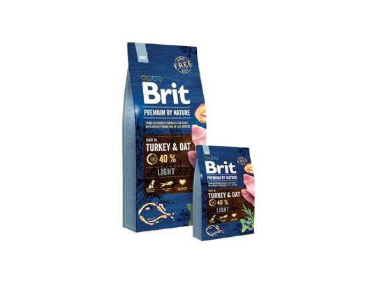 Brit Premium by Nature Light, Universal, Äpple, Kyckling, Majs, Kalkon, 3 kg, Omega-3,Vitamin A,Vitamin D3,Vitamin E, turkey 30% (dehydrated 20%, deb