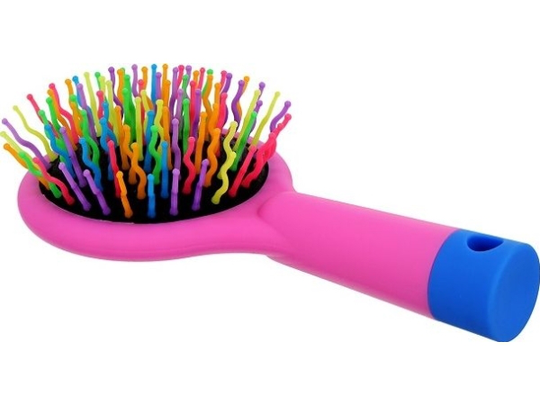 Twish TWISH_Handy Hair Brush with Mirror Rose Pink