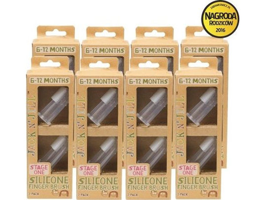 Jack NJill Jack N'Jill, Silicone Finger Brush for Cleaning Teeth 6-12 months, 2-PACK CARTON 8 pcs