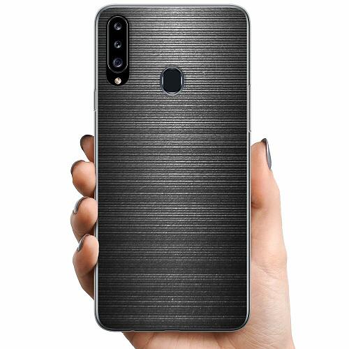 Samsung Galaxy A20s TPU Mobilskal Brushed Metal