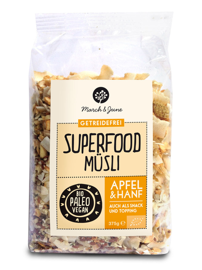 Mars & juni Apple & Hampa Superfood Müsli, 375g