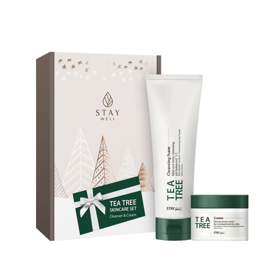 STAY Well Tea Tree Calming Skin Care Cleanser & Cream 1 set