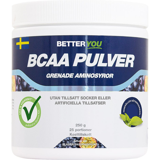 Naturligt BCAA Pulver Passion/Blåbär, 250 g Better You Kosttillskott