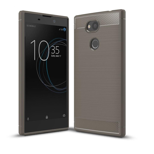 Carbon Brushed Mobilskal till Sony Xperia L2 - Grå