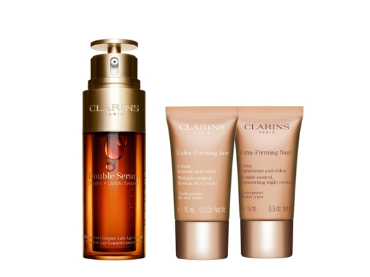 Clarins CLARINS SET (DOUBLE SERUM 50ML + EXTRA FIRMING DAY 15ML + EXTRA FIRMING NIGHT 15ML + BAG)