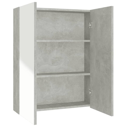 vidaXL Spegelskåp för badrum betonggrå 60x15x75 cm MDF