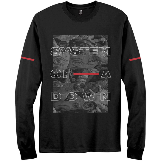 System Of A Down Unisex Long Sleeved T-Shirt: Eye Collage (Large)