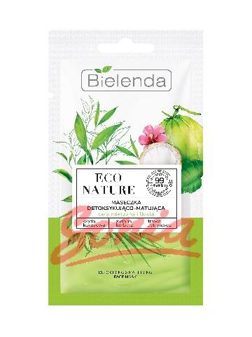 Bielenda Eco Nature avgifta mask i ansiktet Mattor - Coconut Water & Grönt Te & Lemon Grass 8g