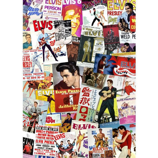 AQUARIUS Puzzle 1000 bitar Elvis Film Poster collage - 65334