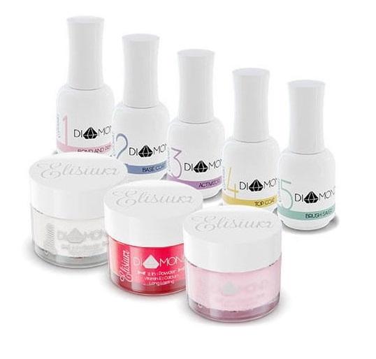 ELISIUM_SET Zestaw Diamond Maxi Primer 15ml + Base Coat 15ml + Activator 15ml + Top Coat 15ml + Brush Saver 15ml + Clear 23g + ĹĽel Traffic Red 23g +