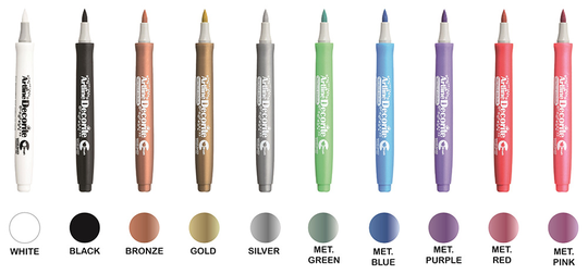 Artline Decorite Brush Markers - Satin Metallic - 10 st