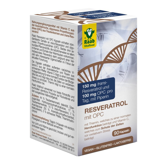 Raab Vitalfood Resveratrol med OPC-kapslar a 500 mg, 45g