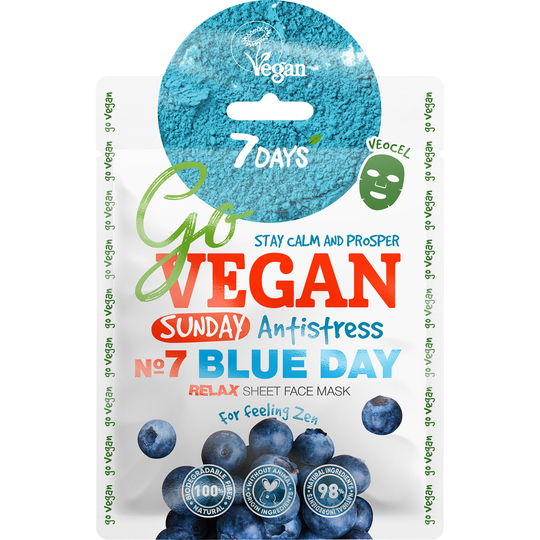 7DAYS Beauty GO VEGAN Face mask BLUE DAY Sunday 25 g