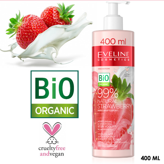 99% Natural Strawberry Moisturising & Soothing Body Yoghurt 400 ml