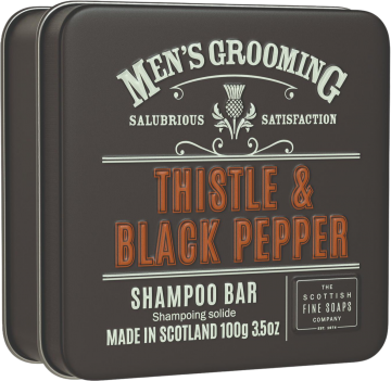 Scottish Fine Soap Company Thistle & Black Pepper Shampoo Bar in a Tin - Schampo