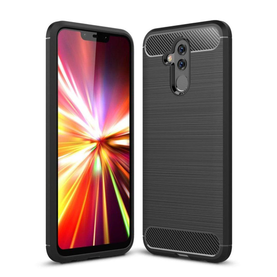 Huawei Mate 20 Lite carbon fiber texture brushed case - Blac