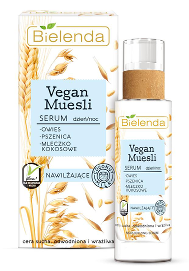 Bielenda Vegan granola Moisturizing Serum fuktgivande serum för torr, uttorkad och känslig dag och natt 30ml