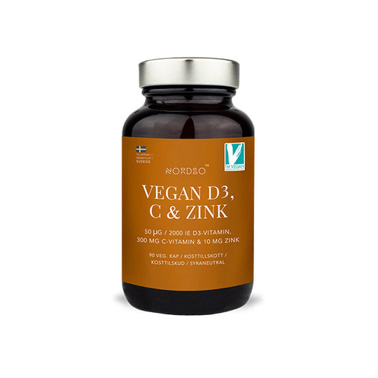 NORDBO Vegan D3, C-vitamin & Zink, 90 kapslar