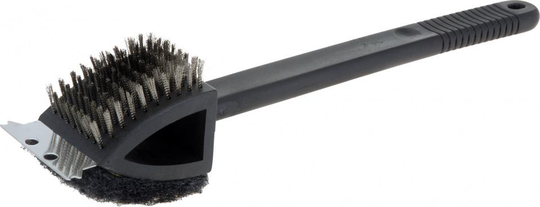 borste för grill 3-i-1 svart 37,5 cm