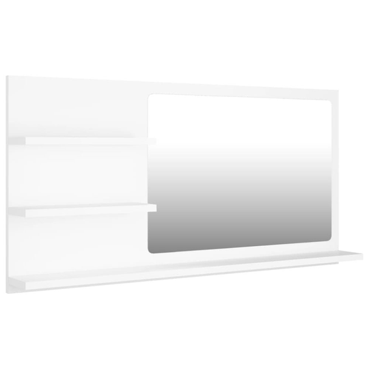 vidaXL Badrumsspegel vit 90x10,5x45 cm spånskiva