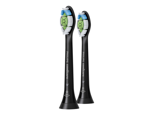 Philips Sonicare W2 Optimal White HX6062 Standard - Extra tandborsthuvud - till tandborste - svart (paket om 2) - för Sonicare 2 Series; Sonicare Dia