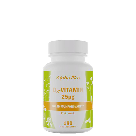 D3-Vitamin 25μg, 180 sugtabletter