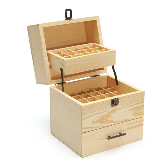 Trälager i tre lager eterisk olja förvaringslåda Diverse Case Container Protector