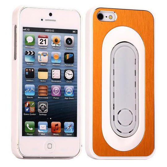 Brushed Alu - KickStand (Brun) iPhone 5 Skal