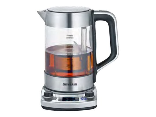 SEVERIN Professional WK 3422 - Tebryggare/kittel - 1.7 liter - 3 kW - glass/brushed stainless steel/black