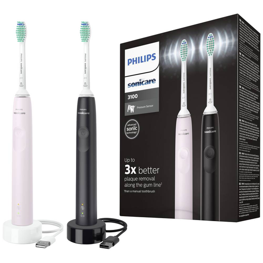 Philips Sonicare Serie 3100 HX3675/15 Eltandborste Sonisk tandborste Svart, Vit