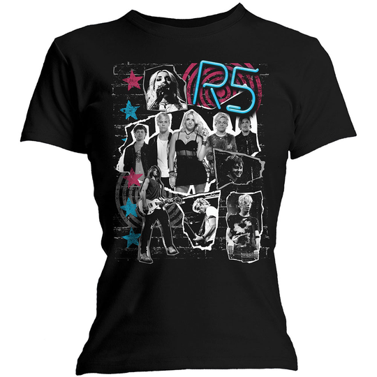 R5 Ladies T-Shirt: Grunge Collage (Medium)