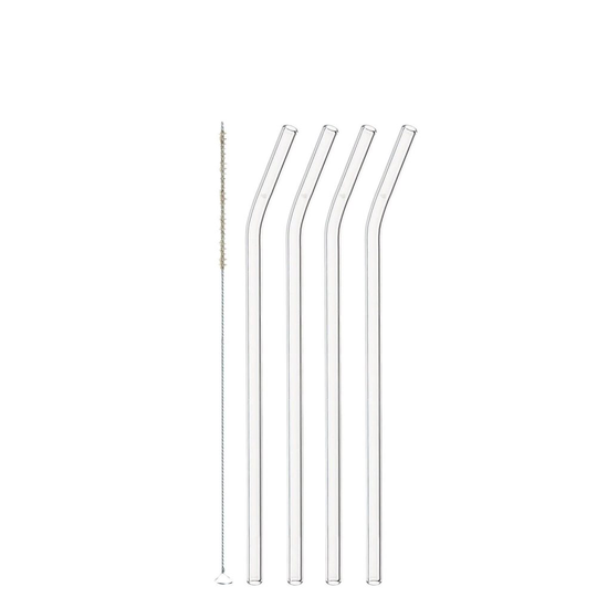 Knik Sugrör Glas 23cm 4-pack inkl Borste