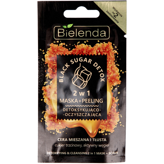 Bielenda BLACK SUGAR DETOX 2 in 1 detoxifying and moisturizing face ma