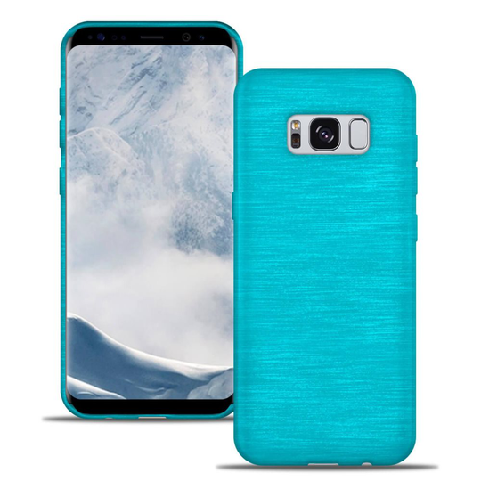 Brushed Slim Fodral för Samsung Galaxy S8 Borstat kol Silikon Stötsäker Turkos