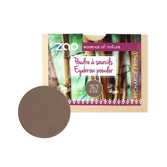 ZAO, Ekologisk Eyebrow Powder, 262 Brown, Refill, 3 g