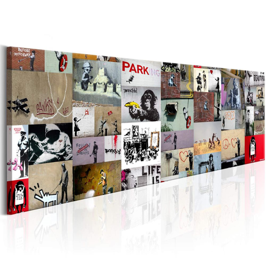 Tavla - Art of Collage: Banksy II (135 x 45 cm)