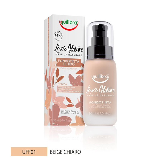 Equilibra Love's Nature Fluid Foundation 01 bege claro
