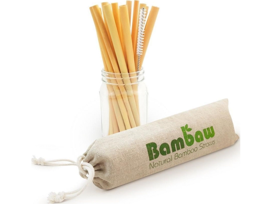 BAMBAW Ecological bamboo straws with cleaning brush, 22 cm x 12 pieces (BAW04046)