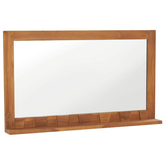 Medina Väggspegel med hylla 100x12x60 cm massiv teak