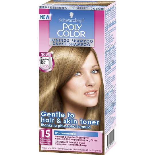 Schwarzkopf Poly Color Tonings-Shampoo, 15 - Mellanblond, Schwarzkopf Hårfärg