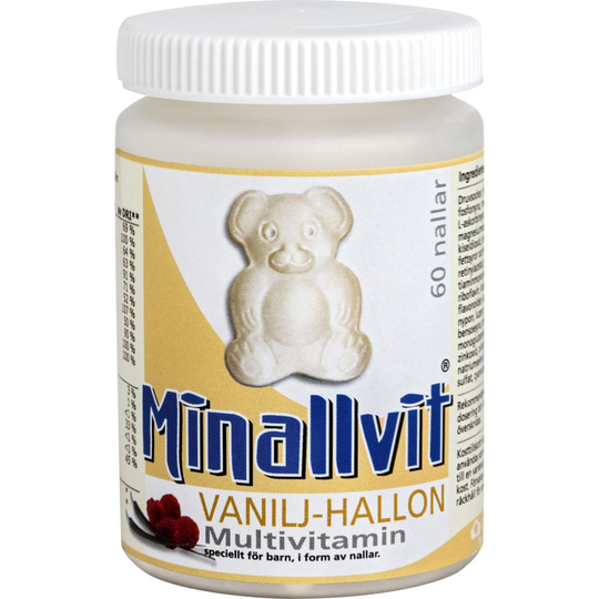 Minallvit Vanilj & Hallon 60 st