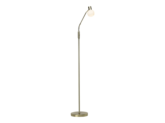 Brilliant Philo - Golvlampa - LED-glödlampa - E14 - 4 W - klass A++ - varmt vitt ljus - 2700 K - vit, brushed brass