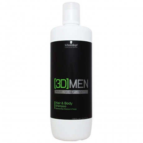 Schwarzkopf 3D Mens Hair and Body Shampoo 1000ml