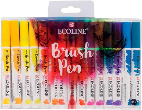 markörer Ecoline Brush Pen färgsortiment 30 st