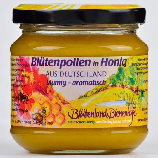 Blossom country bikups bipollen i honung, tysk Bioland honung och Bioland bipollen, 250g