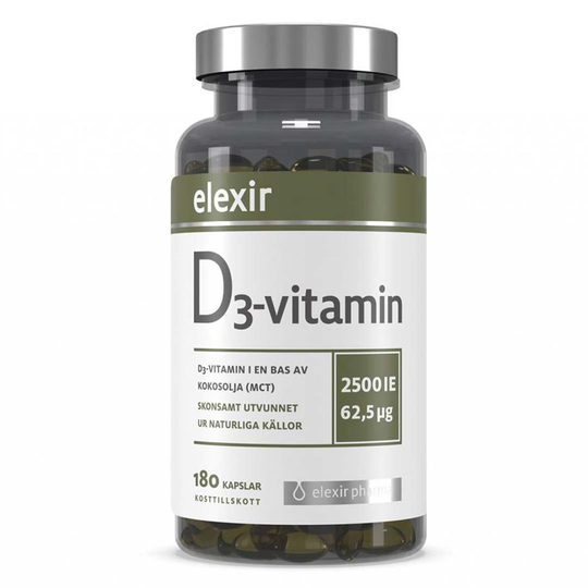D3 Vitamin 2500IE, 180 caps, Vitaminer