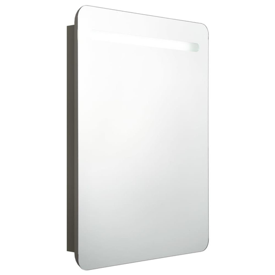 vidaXL Badrumsspegel med skåp LED antracitgrå 60x11x80 cm