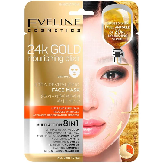 Eveline 24k Guld Ultra-vitalisering mask i panelen en bit 8in1